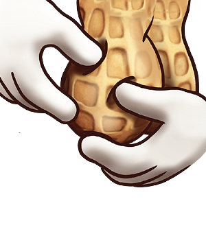 Two hands performing testicular cancer screen
